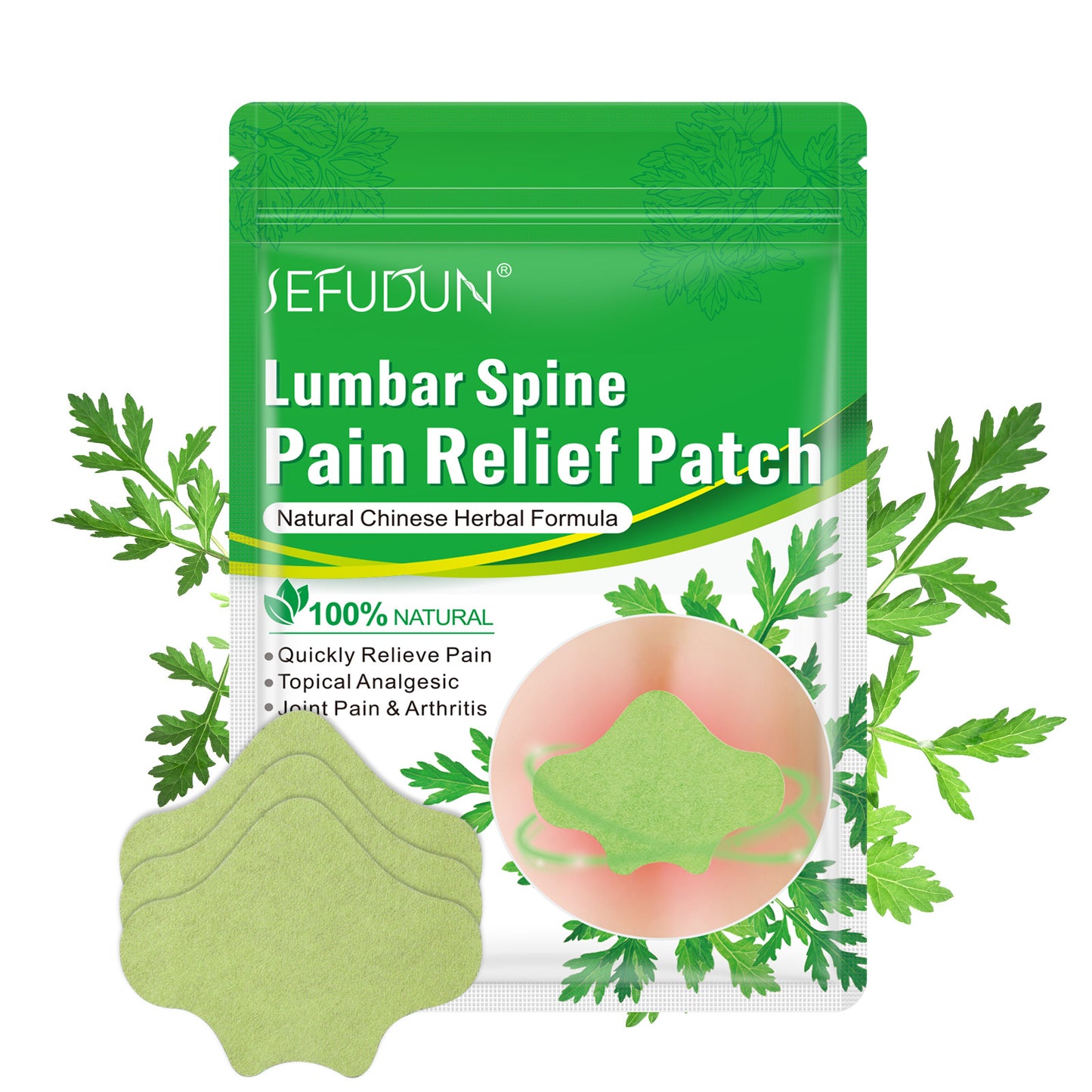 Herbal Back Pain Relief Patches – 12 pcs